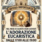 Agosto: adorazione giovedì dalle 17 alle 19